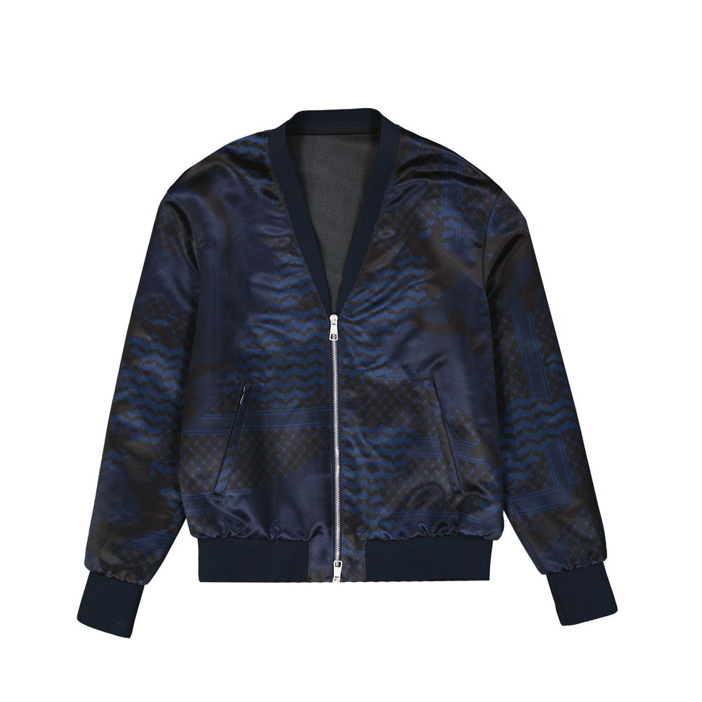 Neil Barrett blue polyester bomber jacket