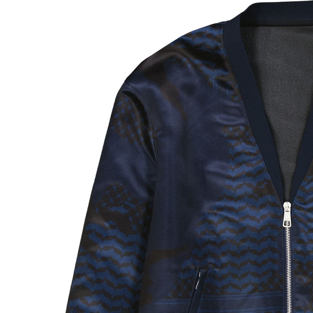 Neil Barrett blue polyester bomber jacket
