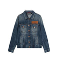 Palm Angels Blaue Jeansjacke aus Baumwolle