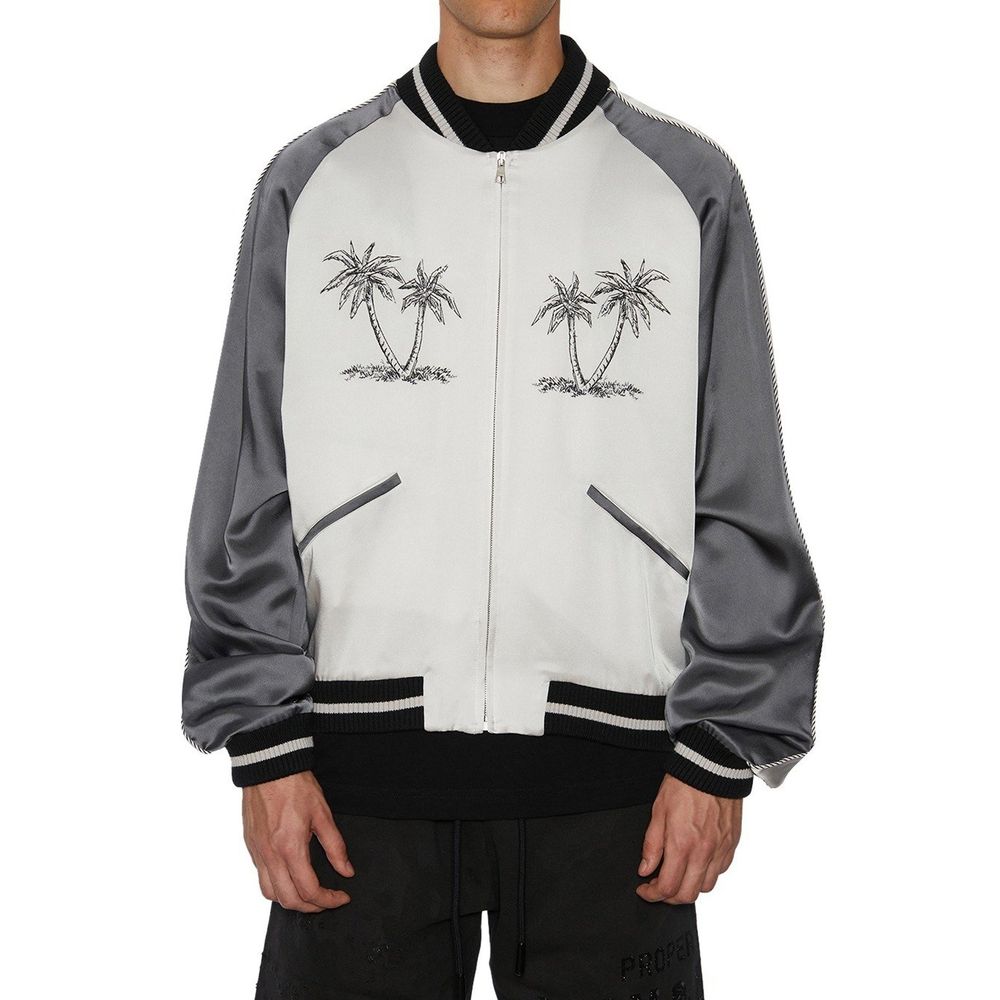 Palm Angels Grey Acetate Bomber