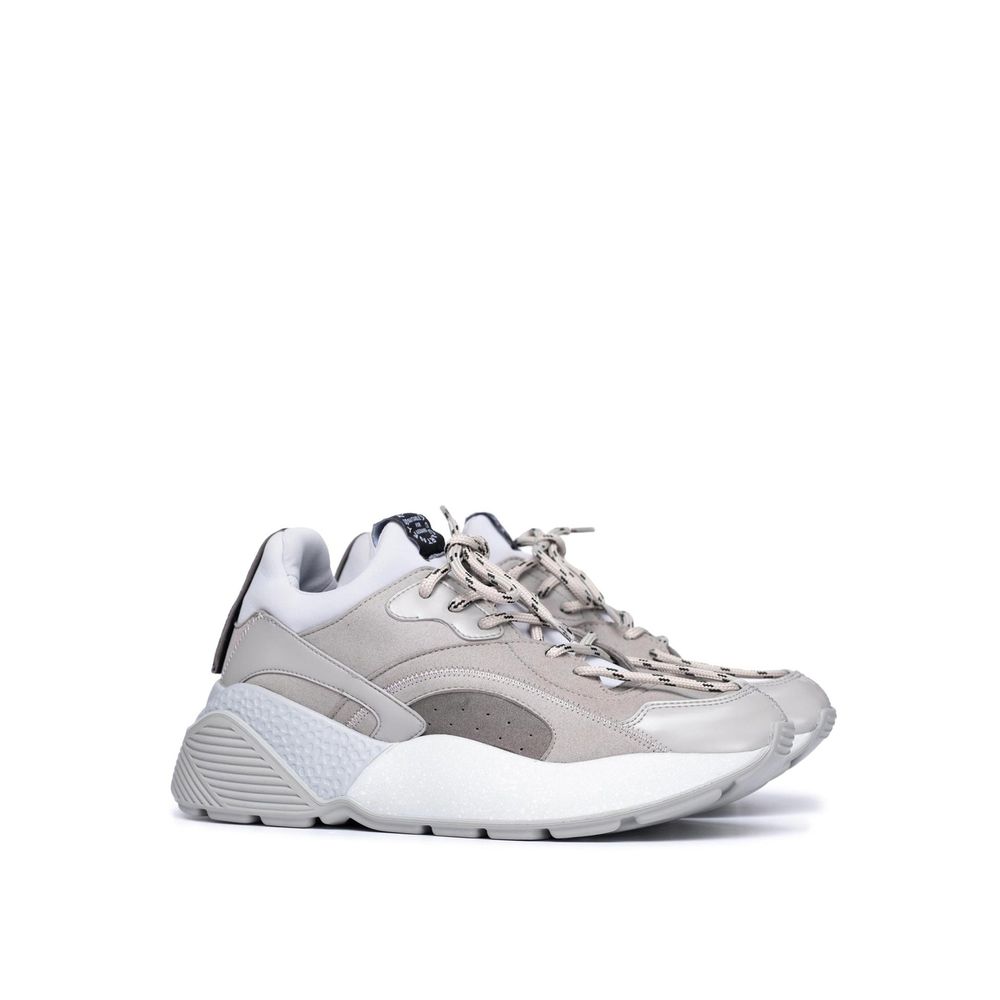 Stella McCartney Grey Faux Leather Chunky Sole Sneakers