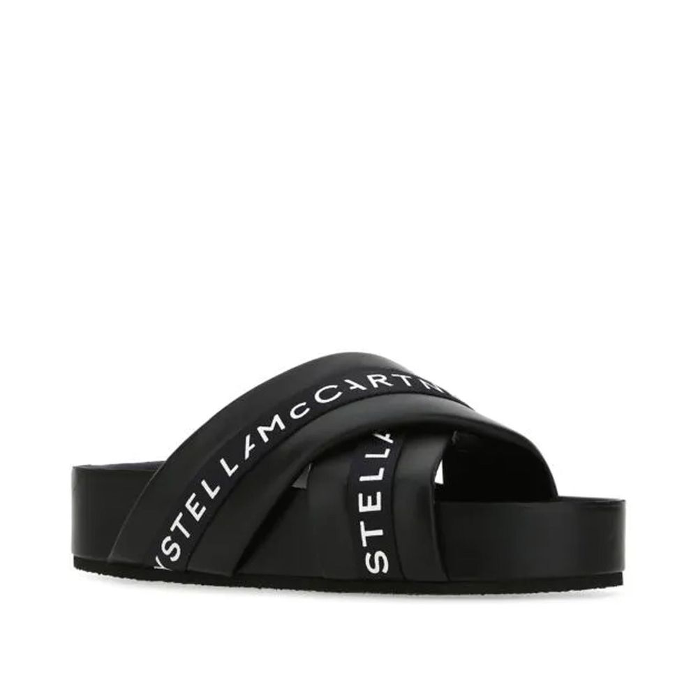 Stella McCartney Black Polyurethane Slippers