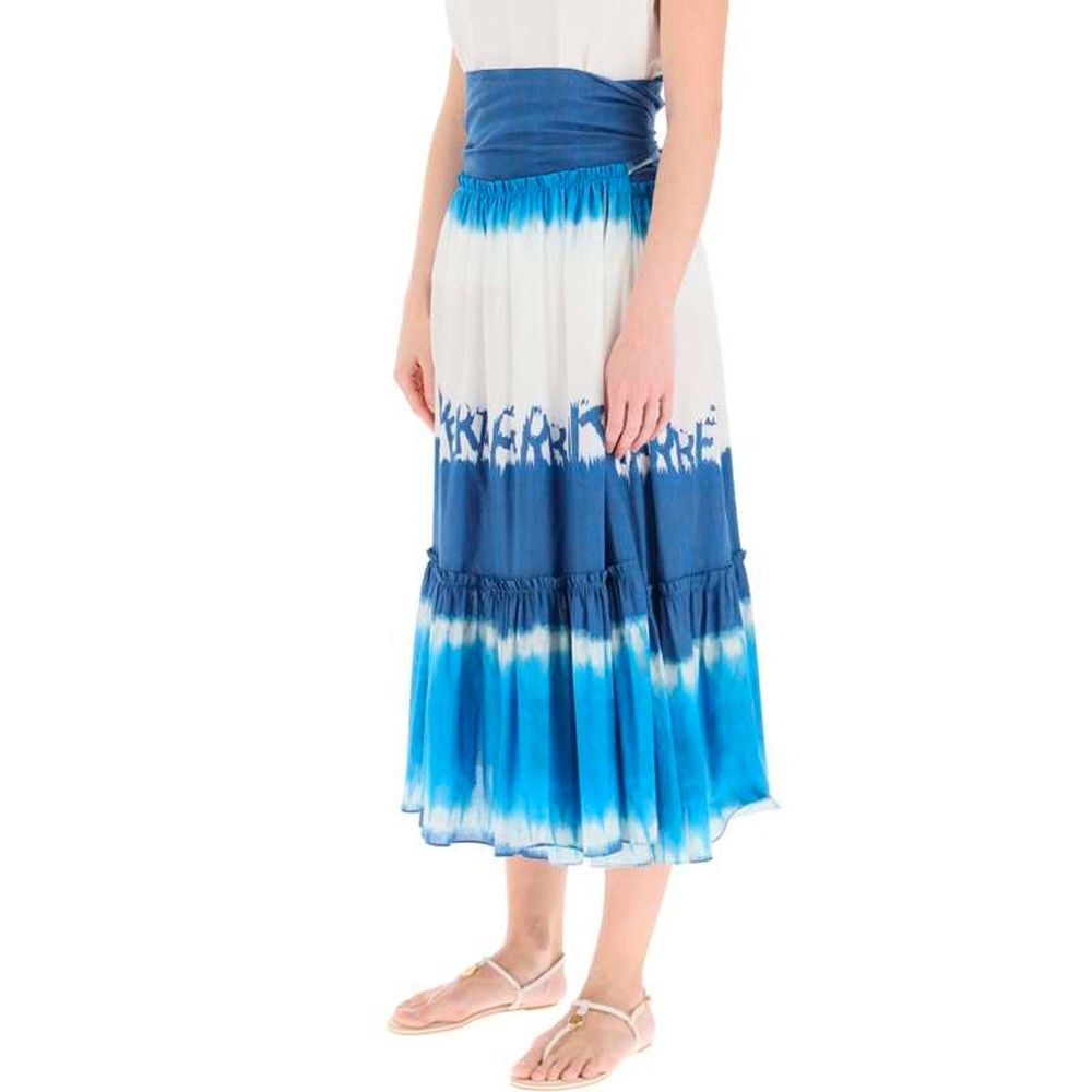 Alberta Ferretti Blaue Baumwoll-Midi-Rock