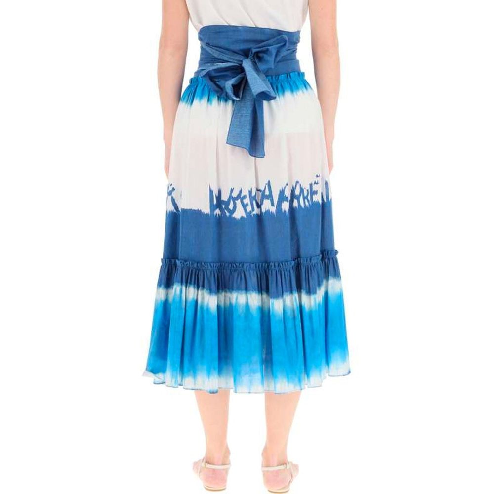 Alberta Ferretti Blaue Baumwoll-Midi-Rock