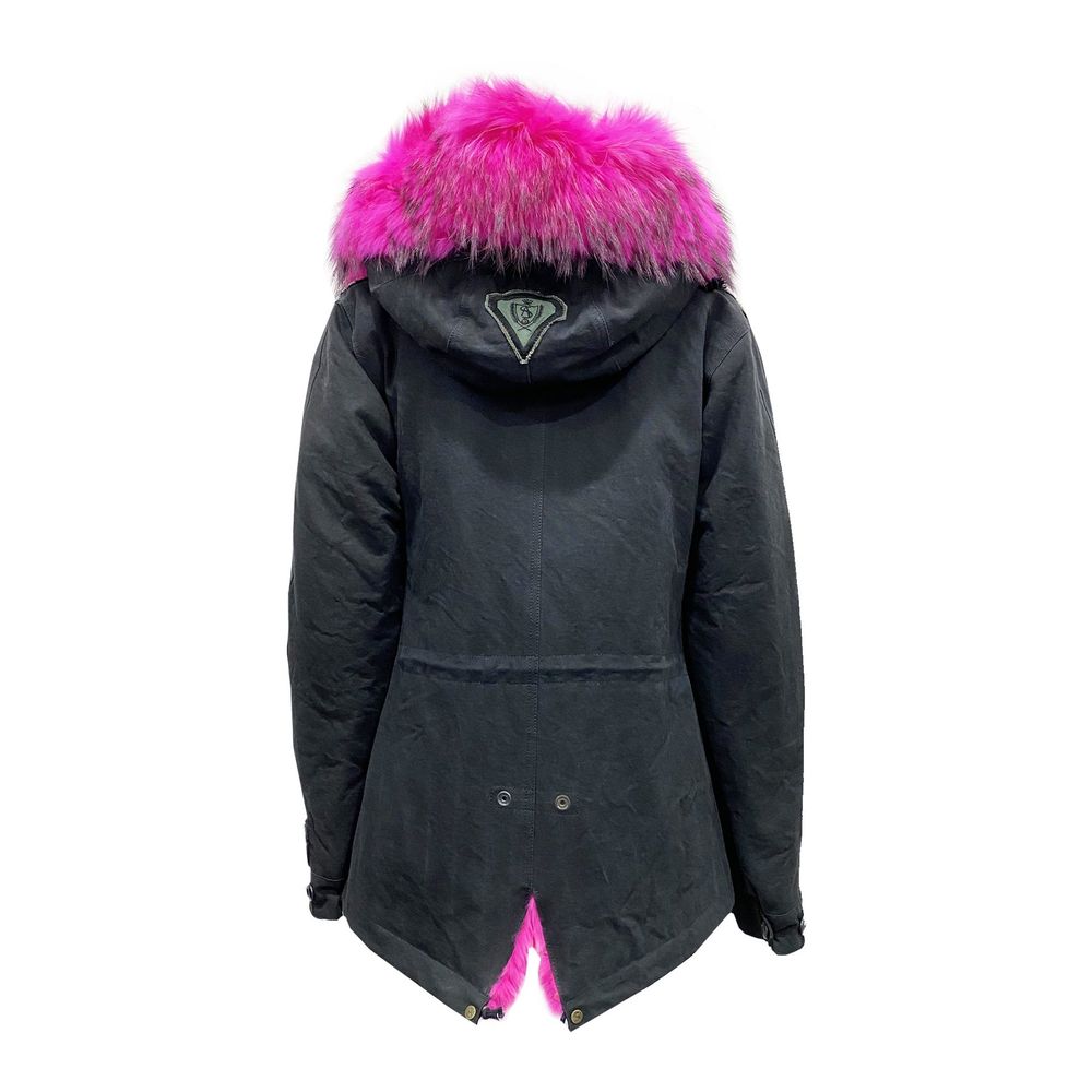 AS65 Schwarzer Baumwollparka