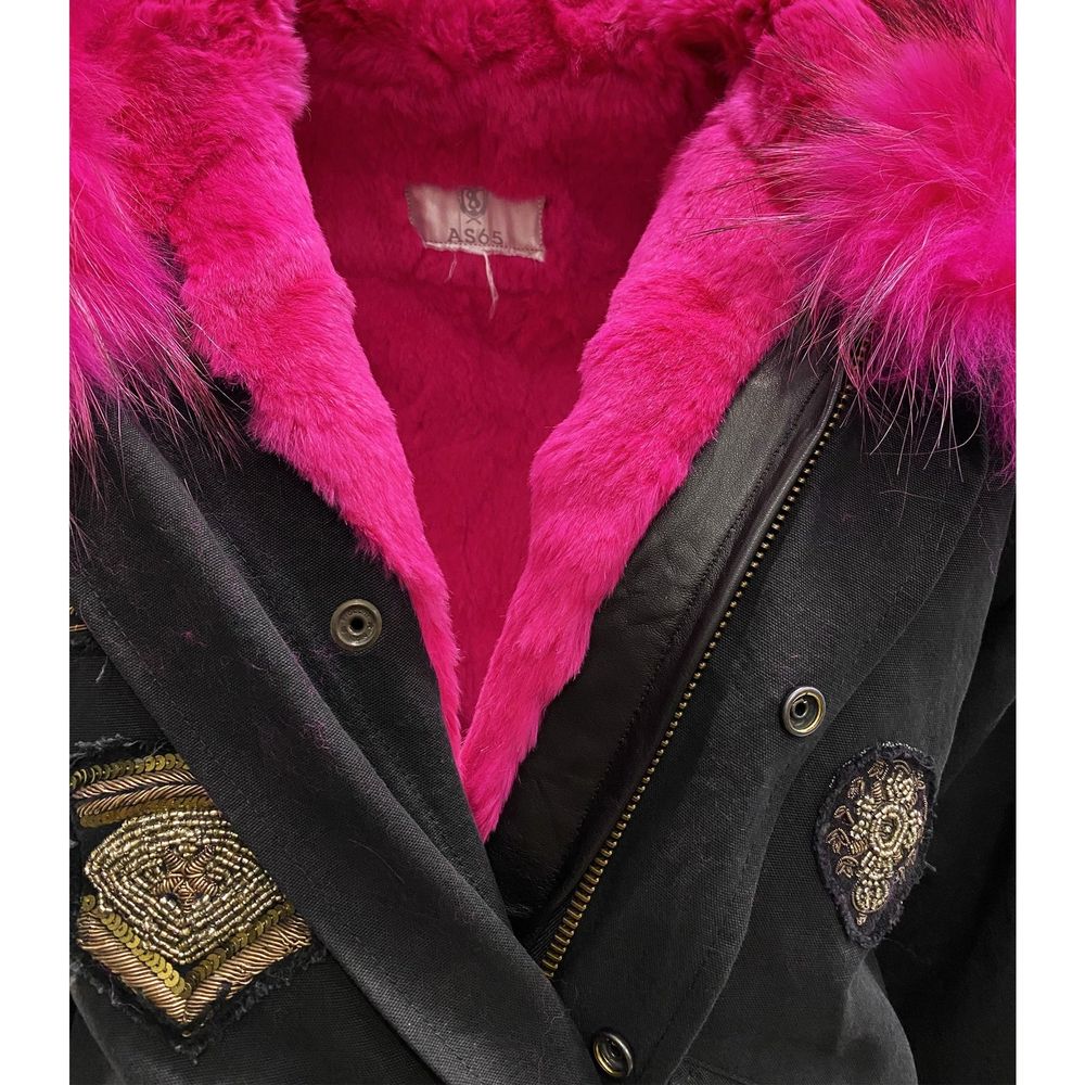 AS65 Schwarzer Baumwollparka