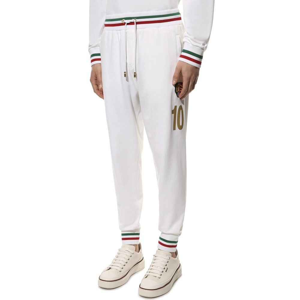 Dolce & Gabbana White Cotton Joggers