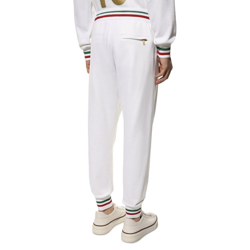 Dolce & Gabbana White Cotton Joggers