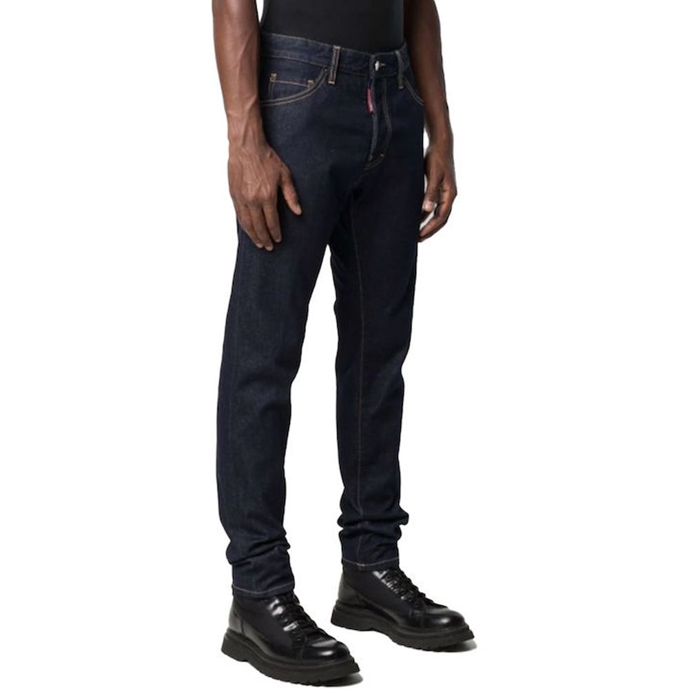 Dsquared² Straight-Cut Blue Cotton Jeans