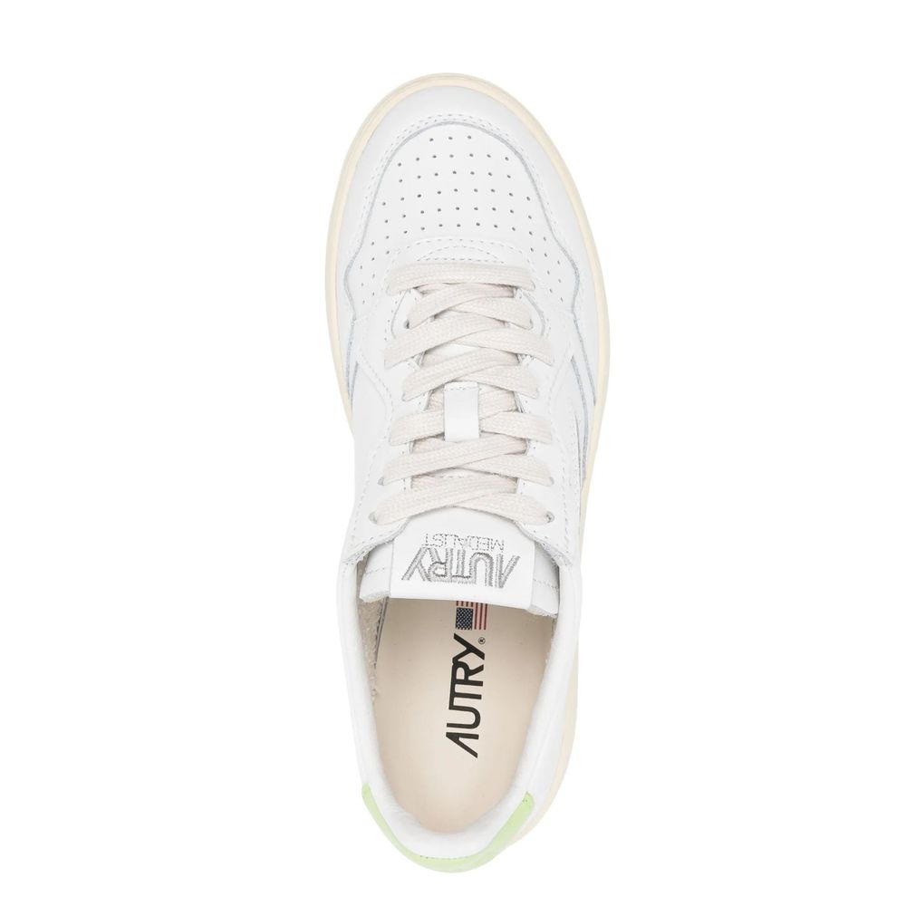 Autry Weiße Leder Low-Top-Sneaker
