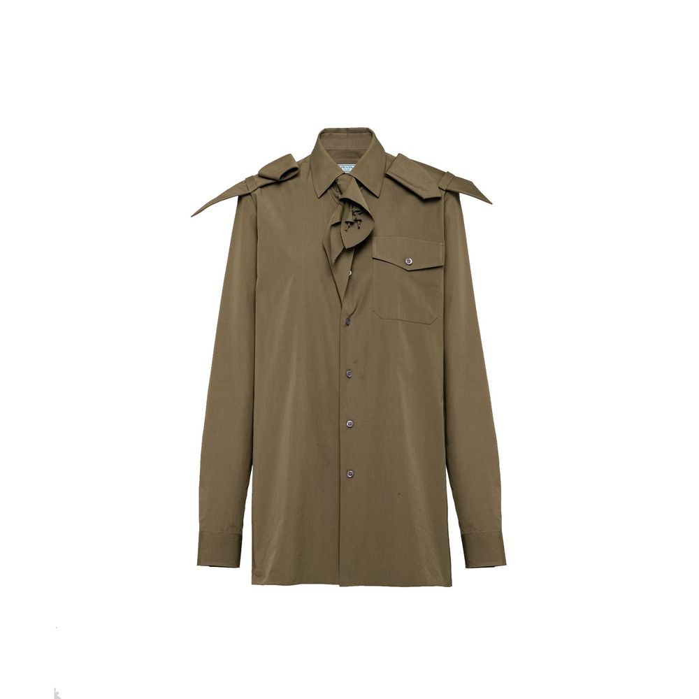 Prada Two-Tone Cotton Shirt Blouse
