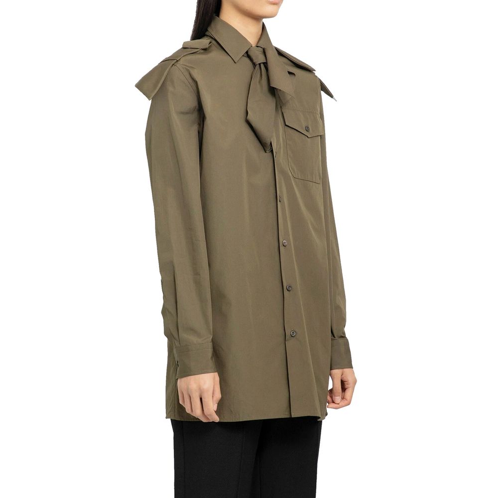 Prada Two-Tone Cotton Shirt Blouse