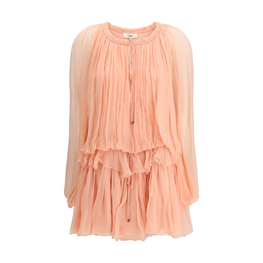 Chloé Mehrfarbiges Seiden-Freizeitkleid