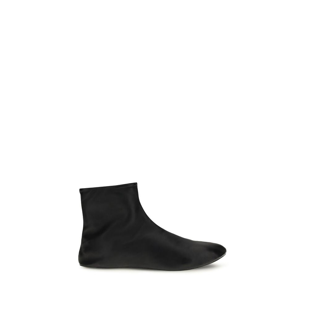 The Row Black Lambskin Ankle Boots Ovis Aries Aries