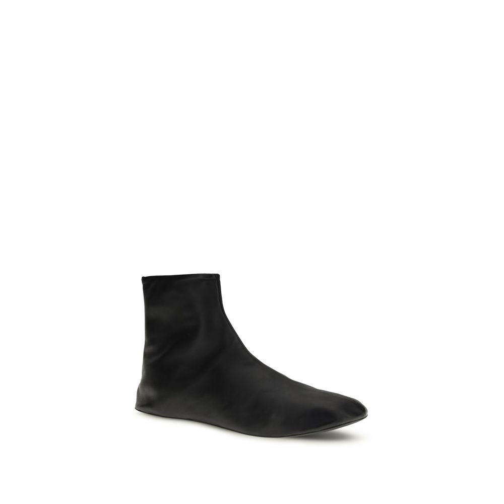 The Row Black Lambskin Ankle Boots Ovis Aries Aries