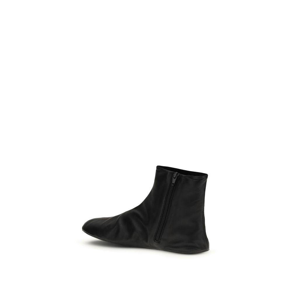 The Row Black Lambskin Ankle Boots Ovis Aries Aries