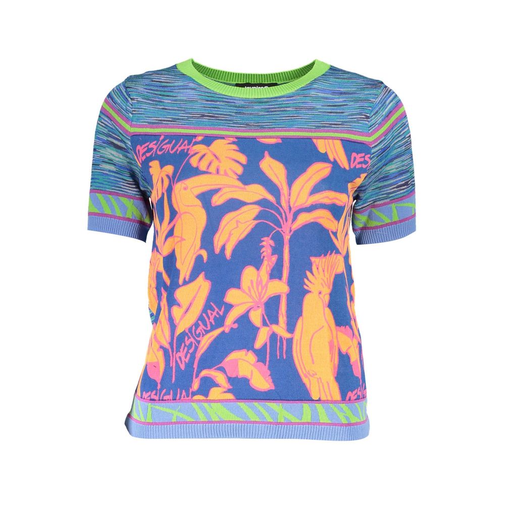 Desigual Blaues Baumwoll-T-Shirt