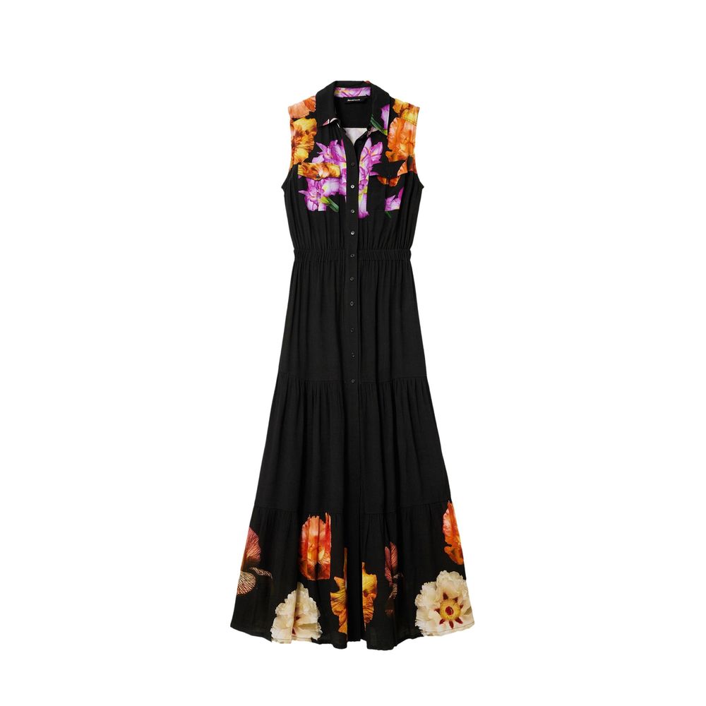 Desigual Black Casual Viscose Dress