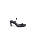Calvin Klein Black Leather Stiletto Sandals