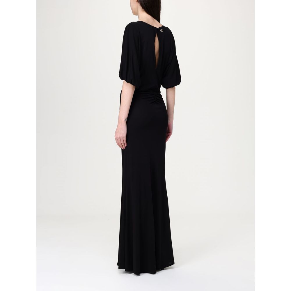 Twinset Schwarzes Elastan-Freizeitkleid