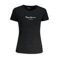 Pepe Jeans Schwarzes Baumwoll-T-Shirt für Damen