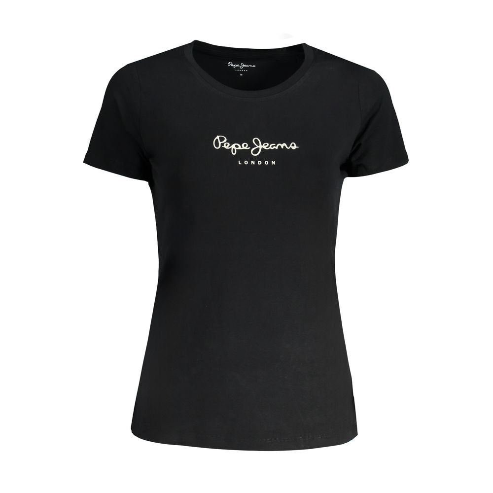 Pepe Jeans Schwarzes Baumwoll-T-Shirt für Damen