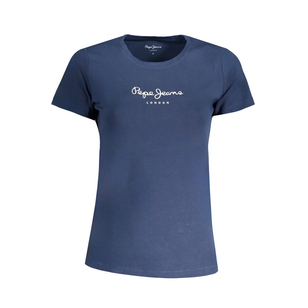 Pepe Jeans Blaues Baumwoll-T-Shirt für Damen