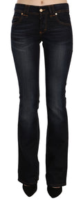 John Galliano Blue Mid-Rise Regular Leg Bootcut Jeans, Washed