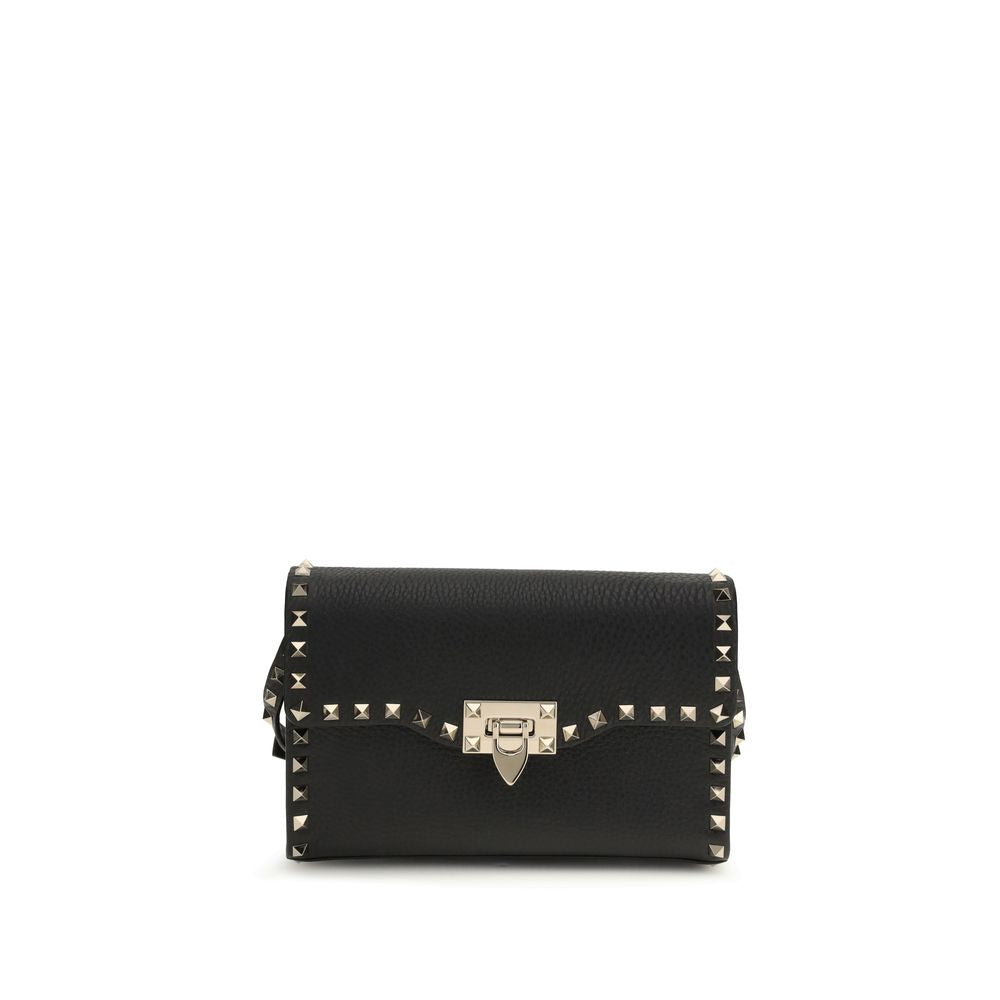 Valentino Garavani Black Bos Taurus Calf Leather Shoulder Bag