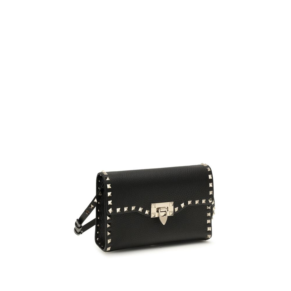 Valentino Garavani Black Bos Taurus Calf Leather Shoulder Bag