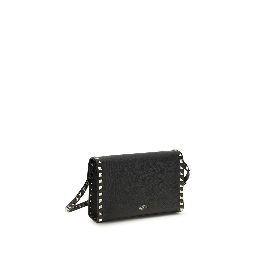 Valentino Garavani Black Bos Taurus Calf Leather Shoulder Bag