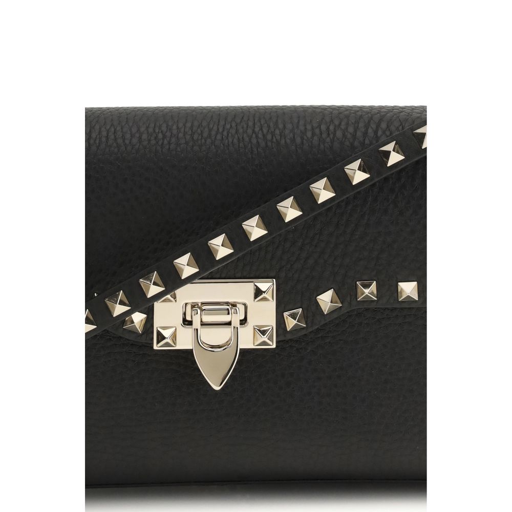 Valentino Garavani Black Bos Taurus Calf Leather Shoulder Bag