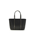 Valentino Garavani Schwarze Bos Taurus Kalbsleder Schultertasche