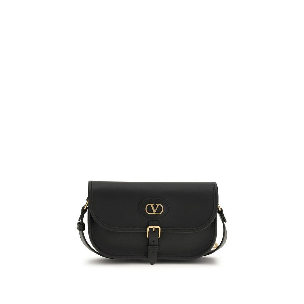 Valentino Garavani Schwarze Kalbsleder Bos Taurus Schultertasche