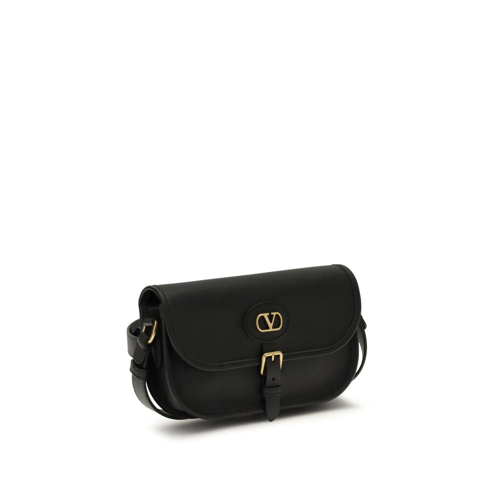 Valentino Garavani Schwarze Kalbsleder Bos Taurus Schultertasche