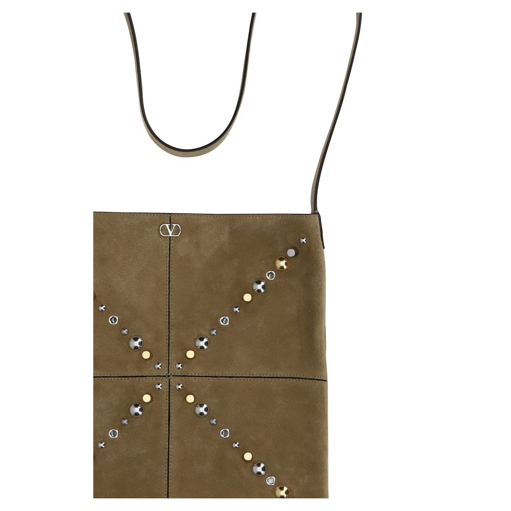 Valentino Garavani Schultertasche aus beigem Kalbsleder Bos Taurus