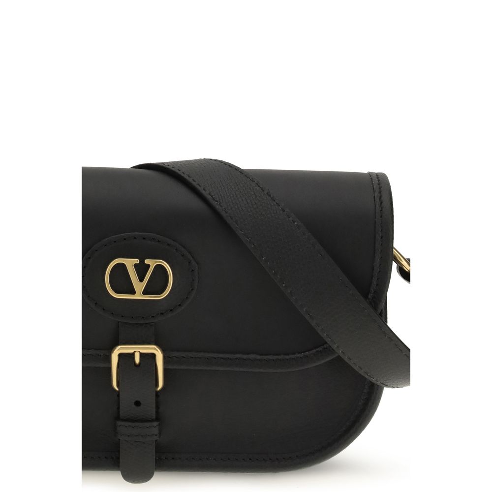 Valentino Garavani Schwarze Kalbsleder Bos Taurus Schultertasche