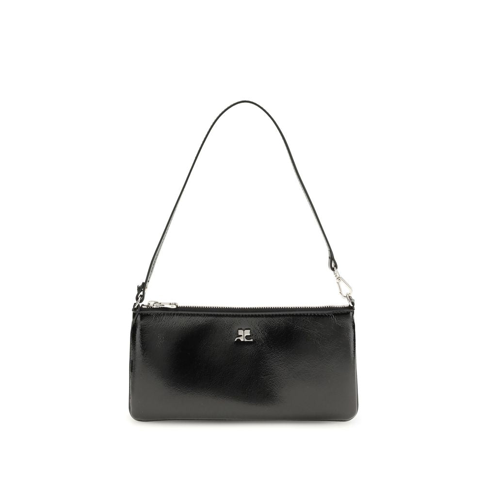 Courrèges Schwarze Schultertasche aus Rindsleder