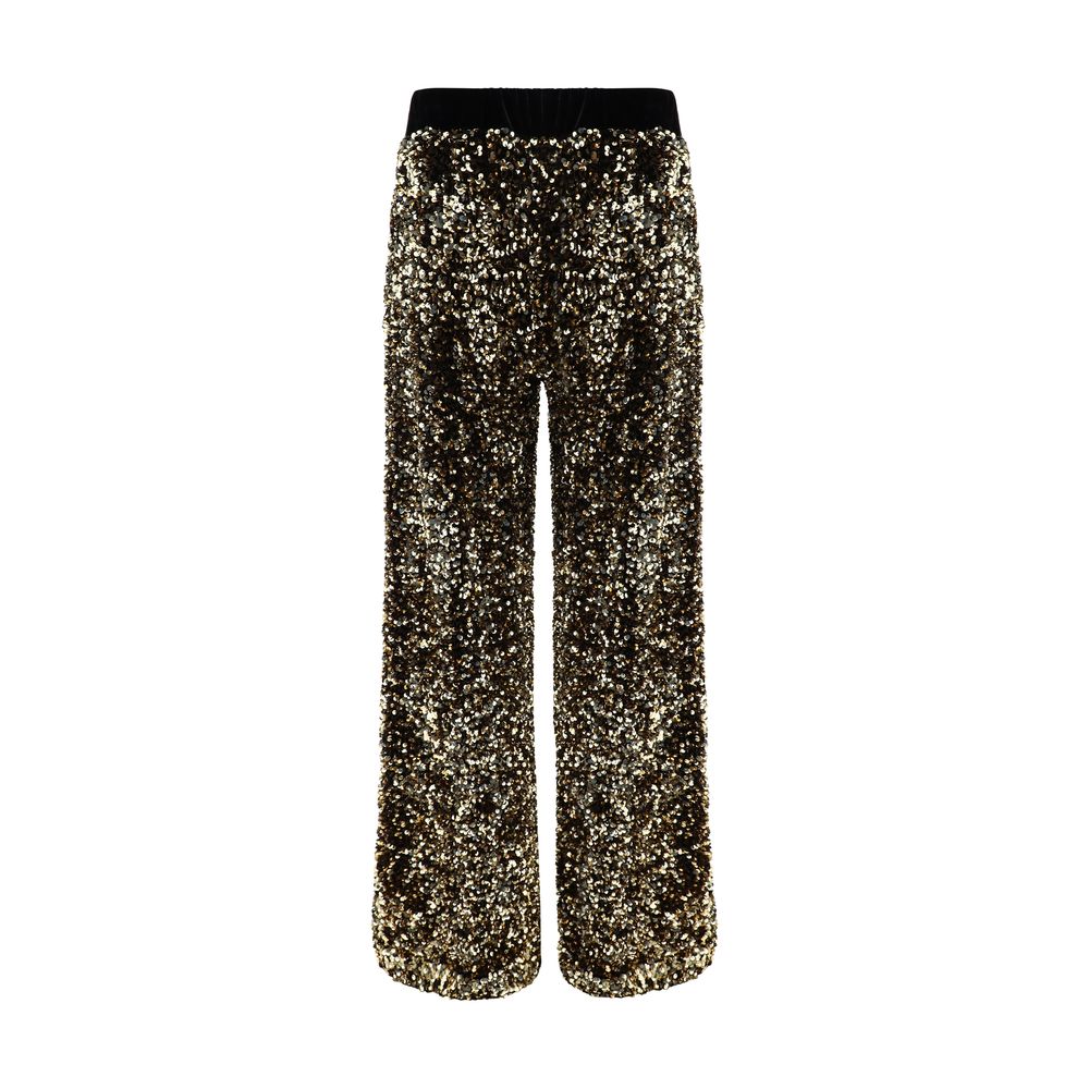 Ella Goldfarbene Polyamid-Freizeithose
