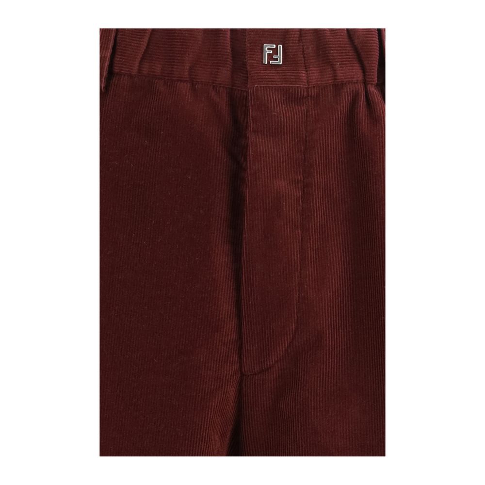 Fendi Bordeaux Baumwollhose