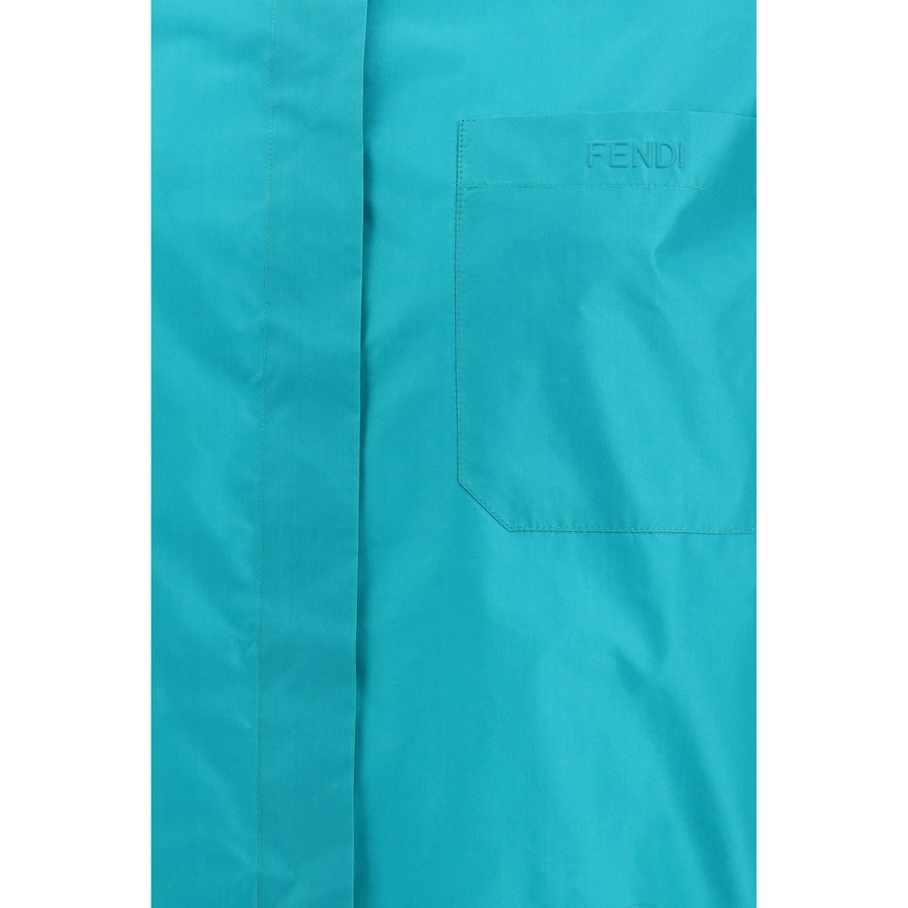 Fendi Blue Silk Shirt