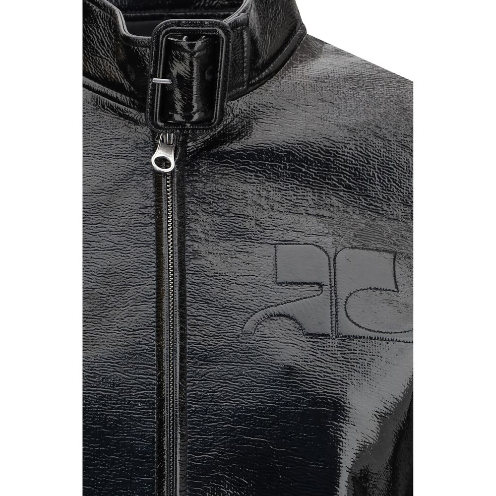 Courrèges Schwarze Baumwolljacke in voller Länge