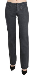 Costume National Gray Low-Rise Straight Leg Denim Jeans