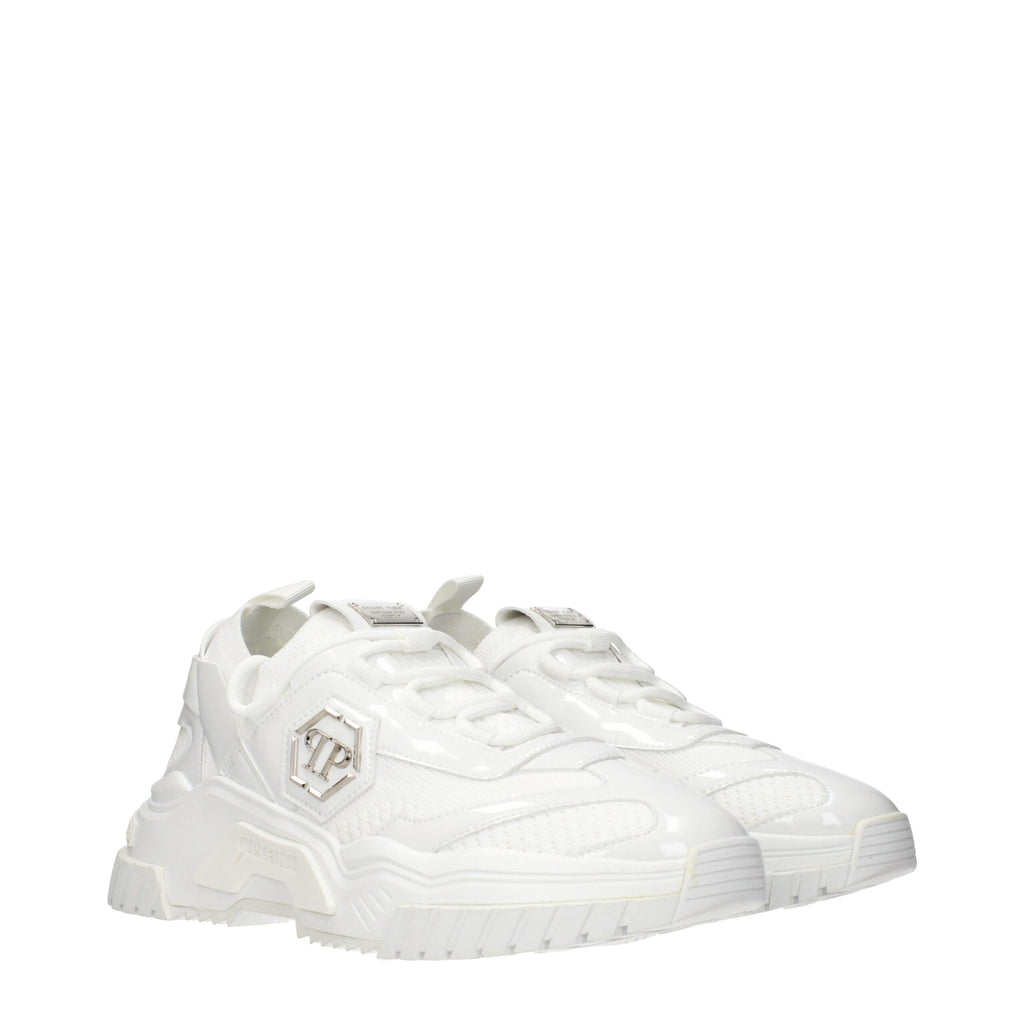 Philipp Plein Weiße Stoff-Sneaker mit klobiger Sohle