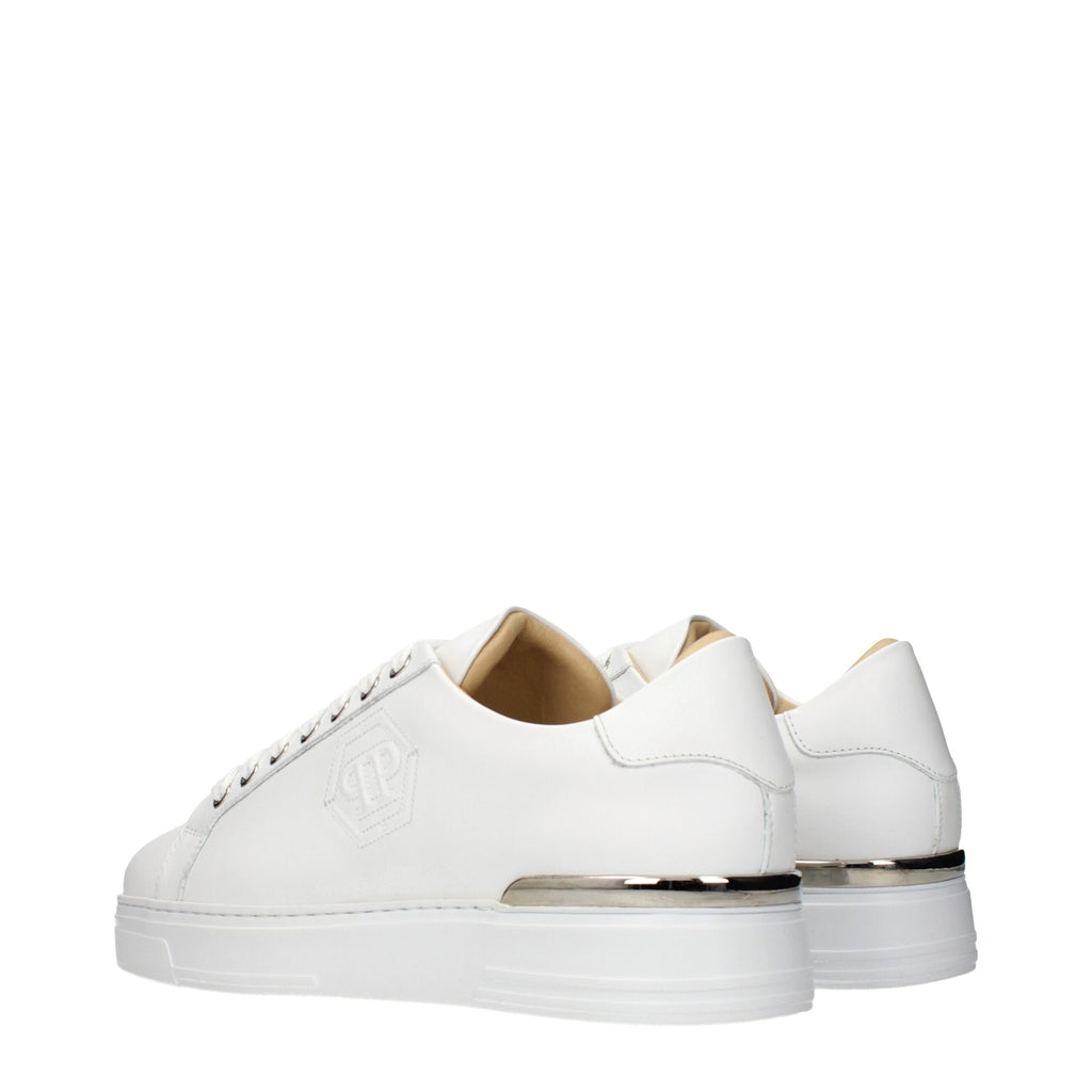 Philipp Plein Weiße Low-Top-Sneaker aus Leder