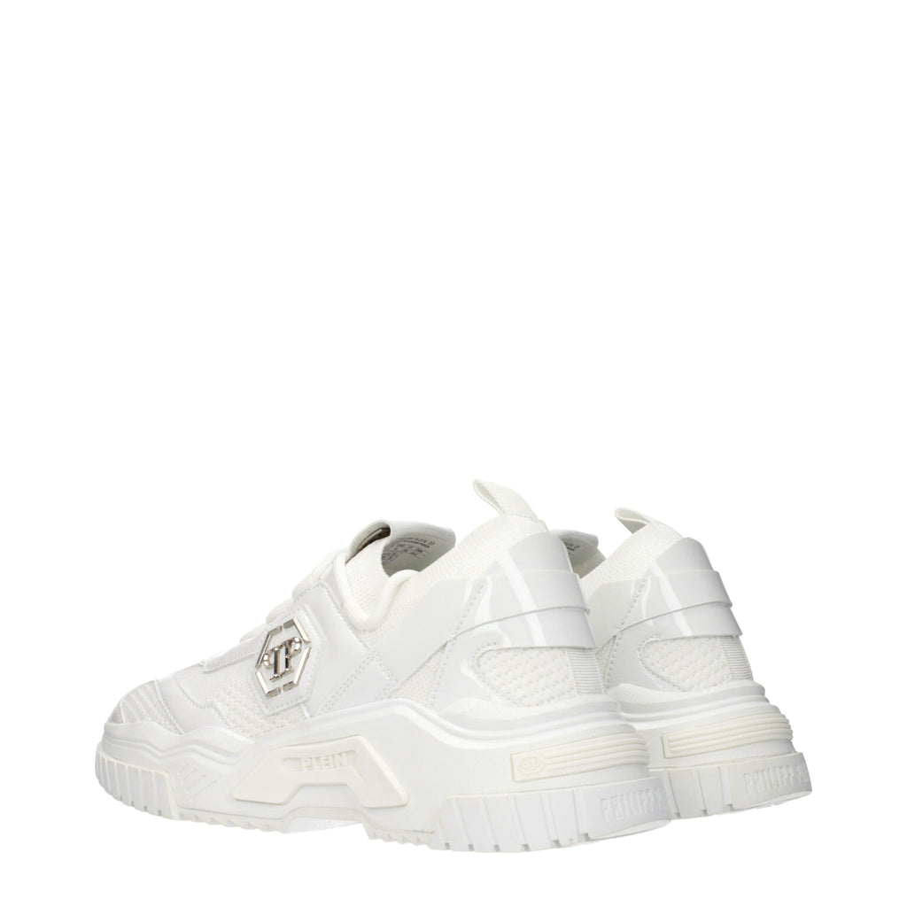 Philipp Plein Weiße Stoff-Sneaker mit klobiger Sohle