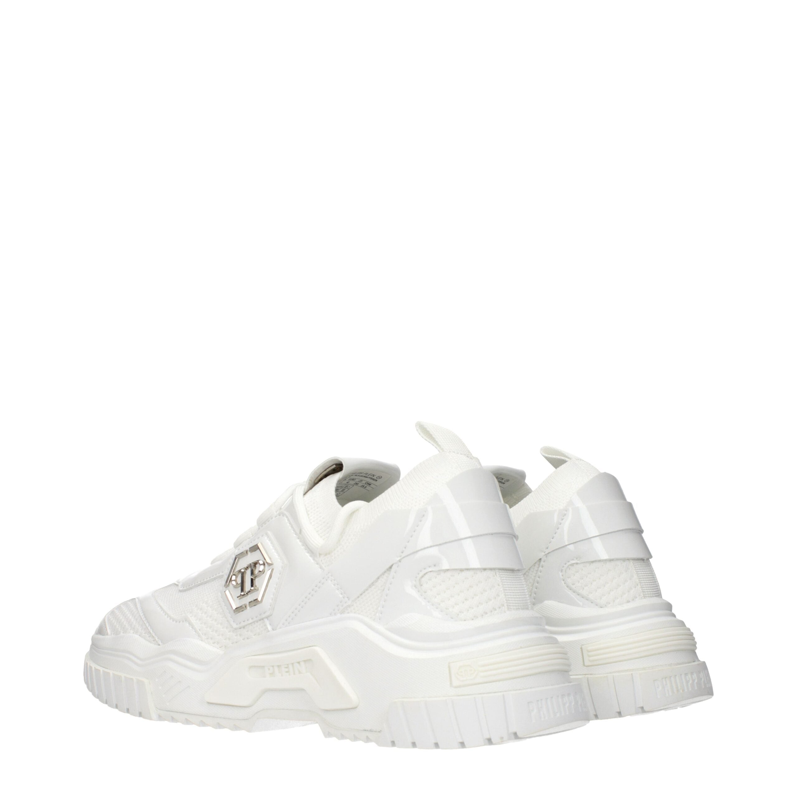 Philipp Plein Weiße Stoff-Sneaker mit klobiger Sohle