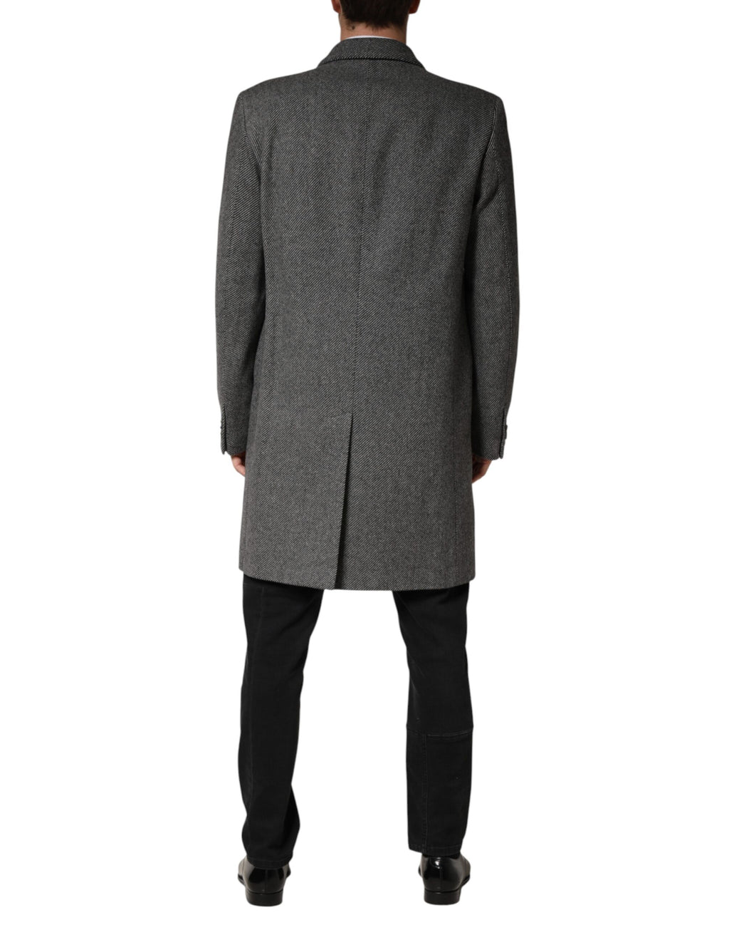 Dolce & Gabbana Grauer einreihiger Herren-Trenchcoat