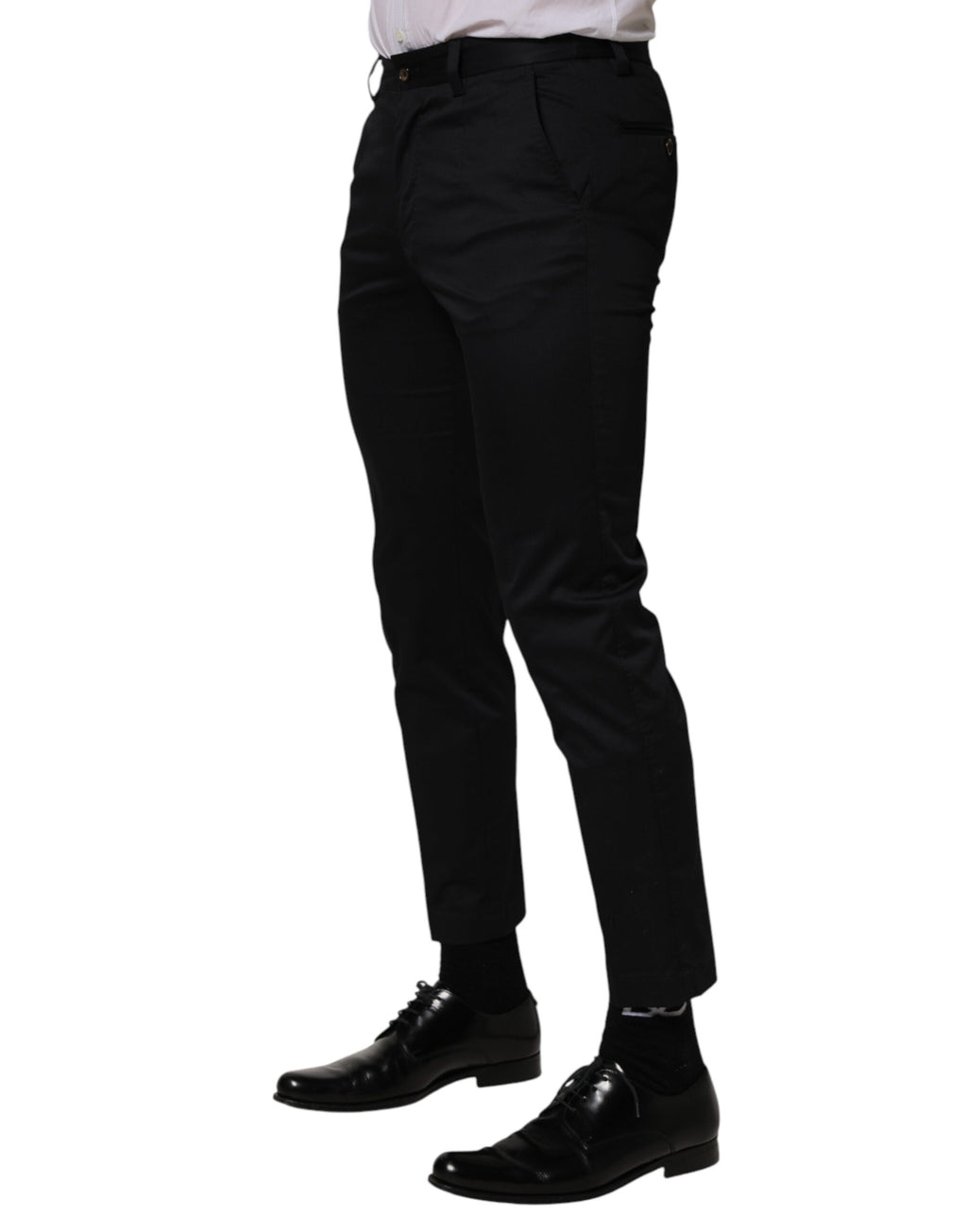 Dolce & Gabbana Dark Blue Cotton Skinny Suit Trousers