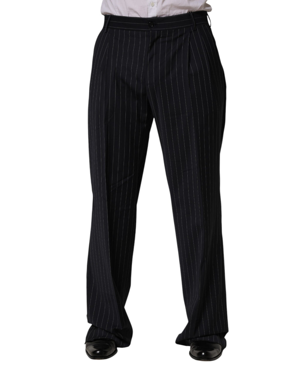 Dolce & Gabbana Men's Black Pinstripe Straight-Leg Suit Trousers